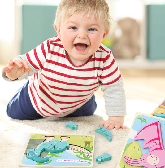 Puzzle dinosaure adapté aux petites mains