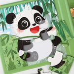 Puzzle enfant livre magnétique animaux 3 en 1 panda girafe dinosaure - Vignette | Le Poussin Ludique