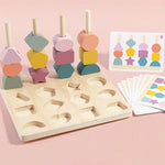 Puzzle enfant perles Montessori pour apprentissage séquençage formes - Vignette | Le Poussin Ludique