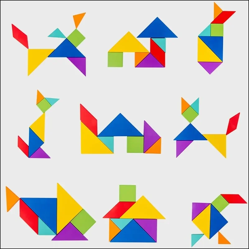 Puzzle tangram magnétique bleu stimule créativité