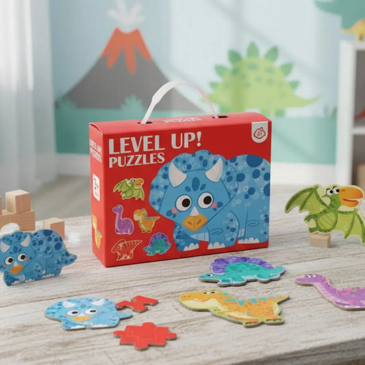 Petite mallette de 6 puzzles pour enfant passionné des dinosaures