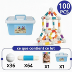 Jeu de Construction Magnétique avec des tubes flexibles 100 PCS - Vignette | Le Poussin Ludique
