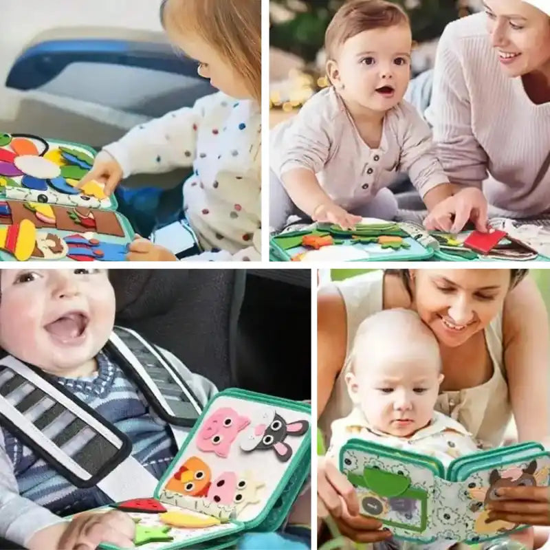 Tête de vache en feutre doux livre Montessori